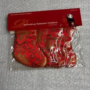 Jabara set of four decorative flatware holders